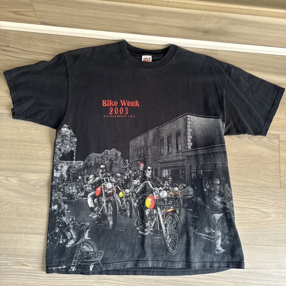 Vintage Bike Week 2003‎ Daytona Beach Anvil Shirt Mens XL Made in USA